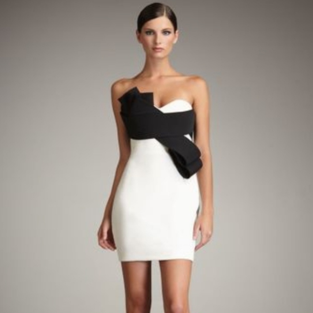  Notte By Marchesa Bow-front Contrast Dress